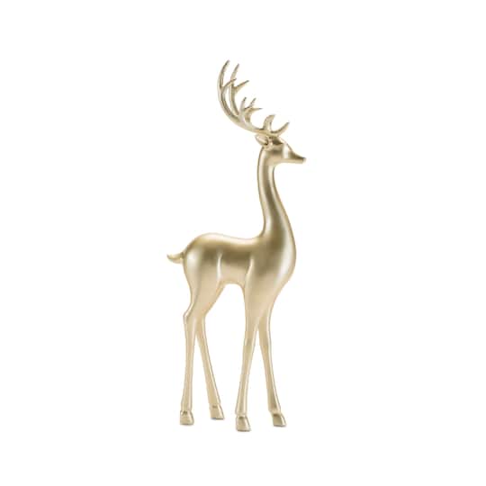 Melrose 16.5" Gold Modern Metallic Deer Figurines Set